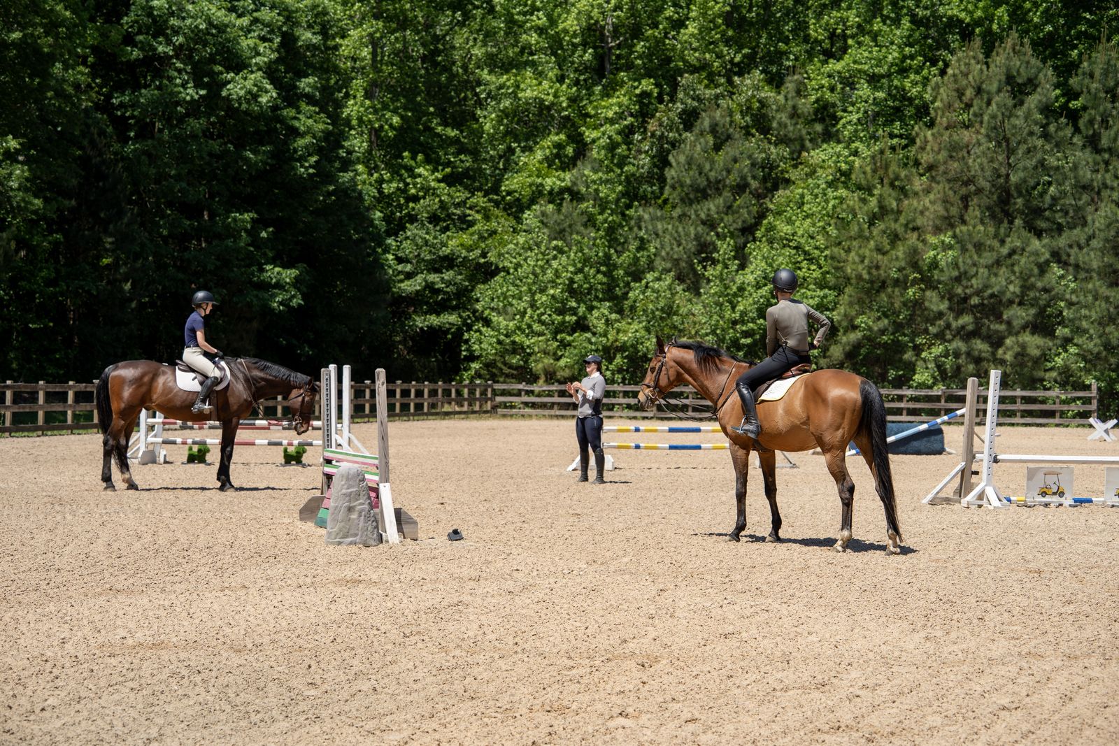 Riders in a group lesson